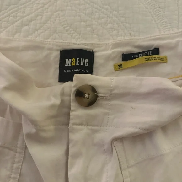 Anthropologie Maeve Cream Trousers - Picture 2 of 2